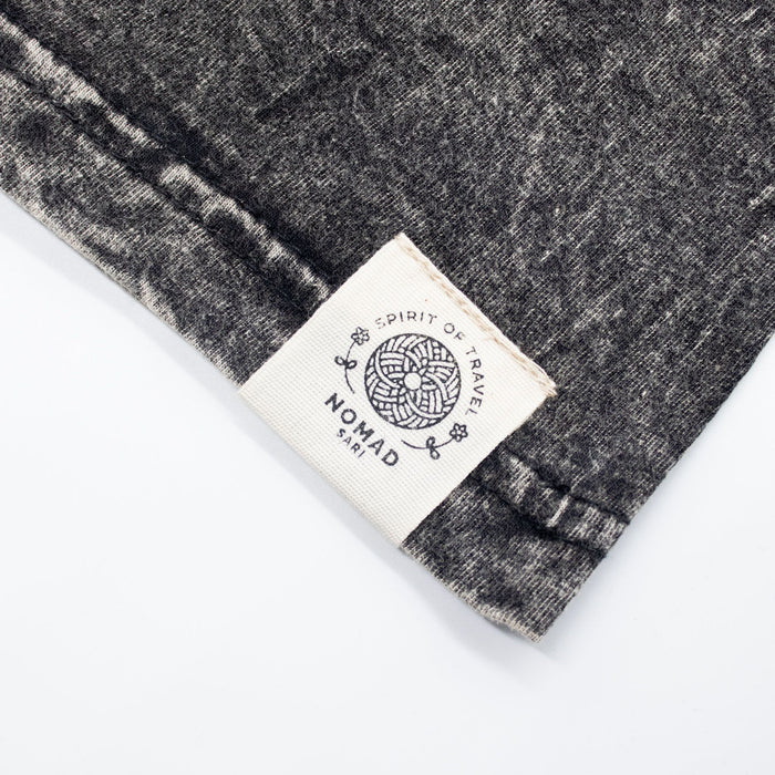 Baumwoll-T-Shirt im Stonewashed-Look – Kompass des Lebens, Anthrazit (Größe L)