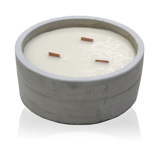 Concrete Candle Round - Crushed Vanilla & Orange