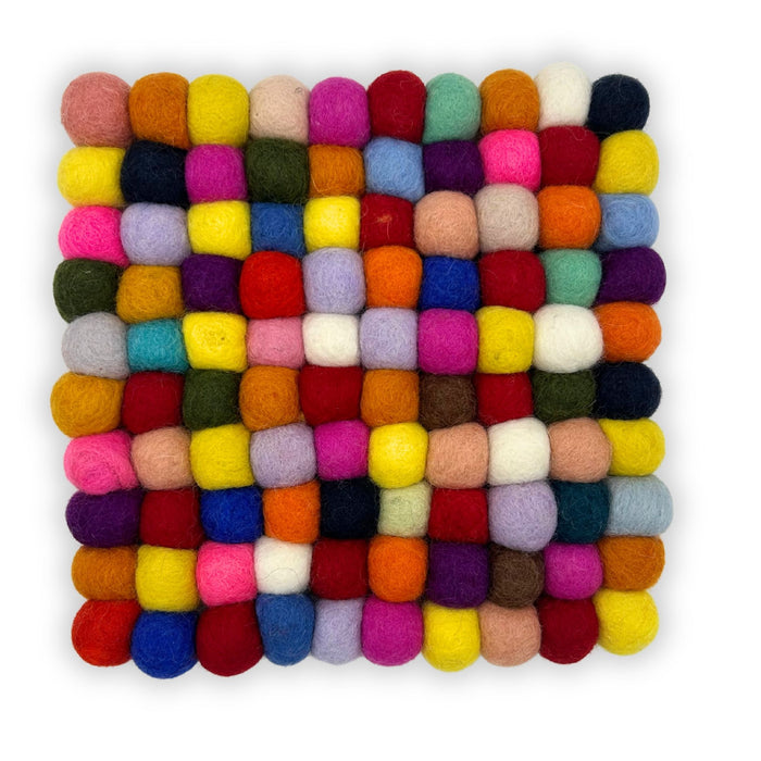Bunter Filzball-Tischset - Quadratisch