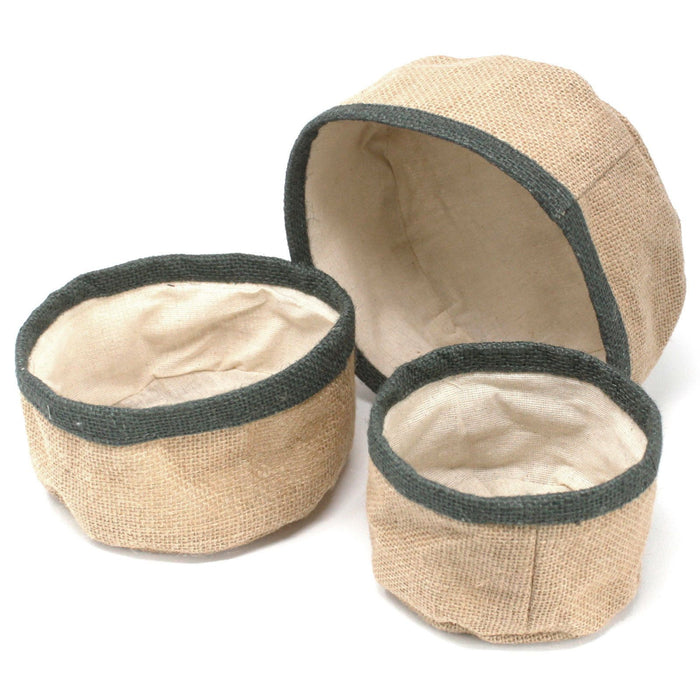 Jutekörbe – Anthrazit – 3er-Set