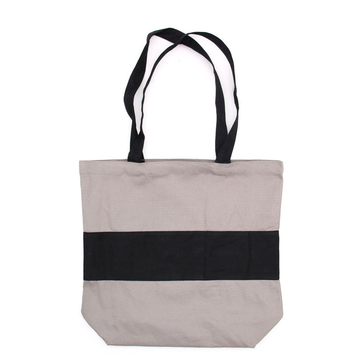 Two Tone Cotton Bag - Grey & Black