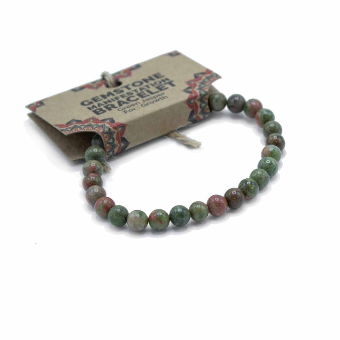 Gemstone 'Manifestation' Bracelet - Green Jasper - Growth