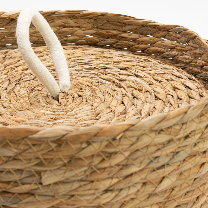 Seegras- & Baumwollkörbe mit Deckel – Natur – 3er-Set