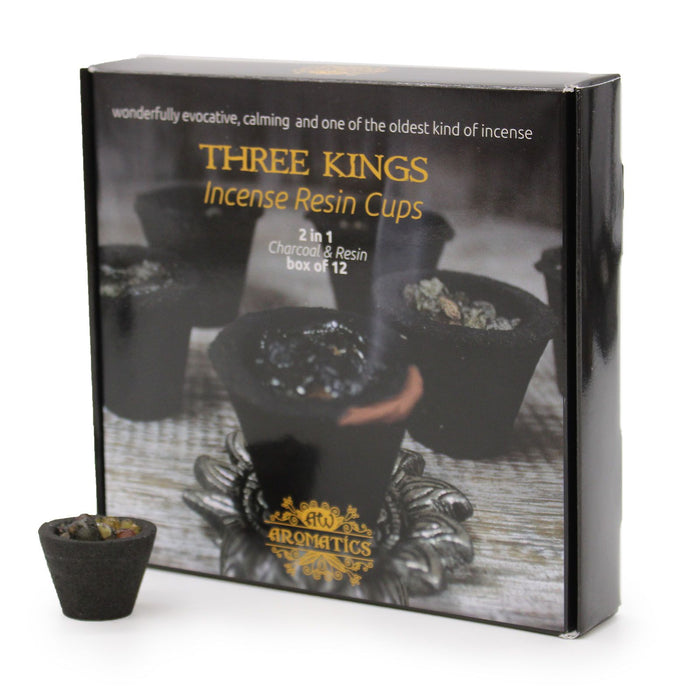 Schachtel mit 12 Weihrauchharz-Bechern – Three Kings
