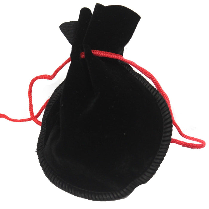 Samtbeutel, geformt - Schwarz - 12x8cm