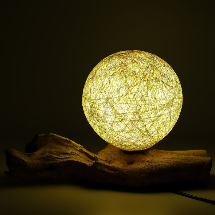 DriftGlow Lampe – cremefarbener Baumwoll-Wickelschirm