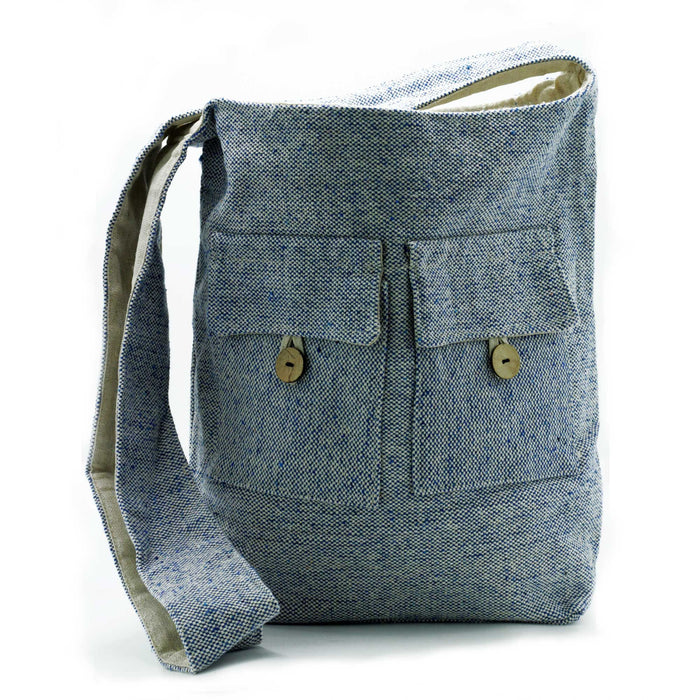 Zwei-Fächer-Tasche - Denim, Groß