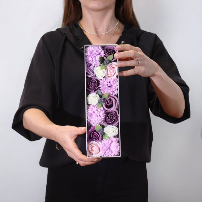 Seifenblumen-Geschenkbox – Lavendel, Rose & Nelke