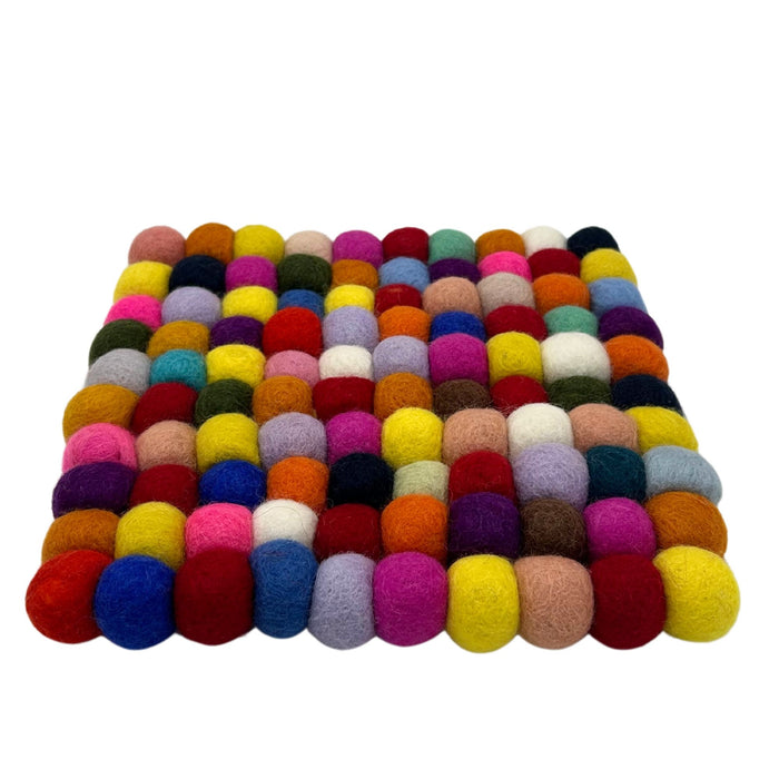 Bunter Filzball-Tischset - Quadratisch