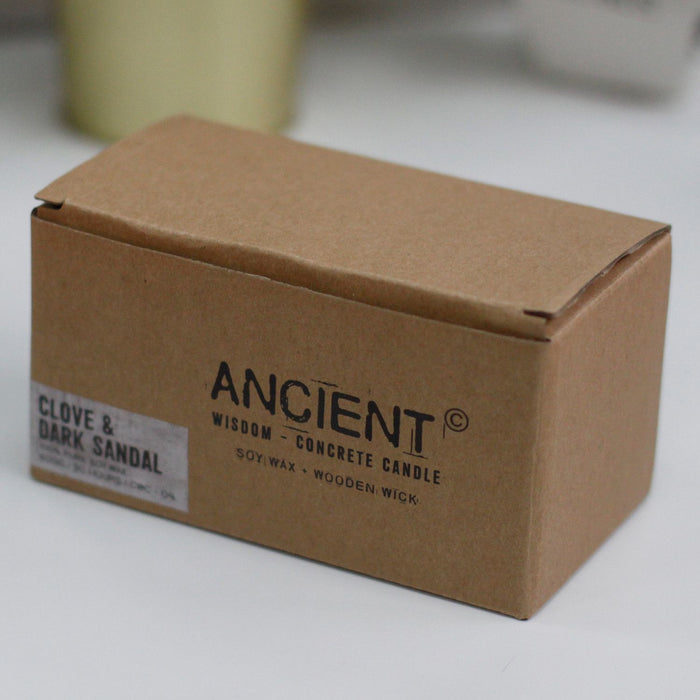Concrete Candle Box - Clove & Dark Sandalwood