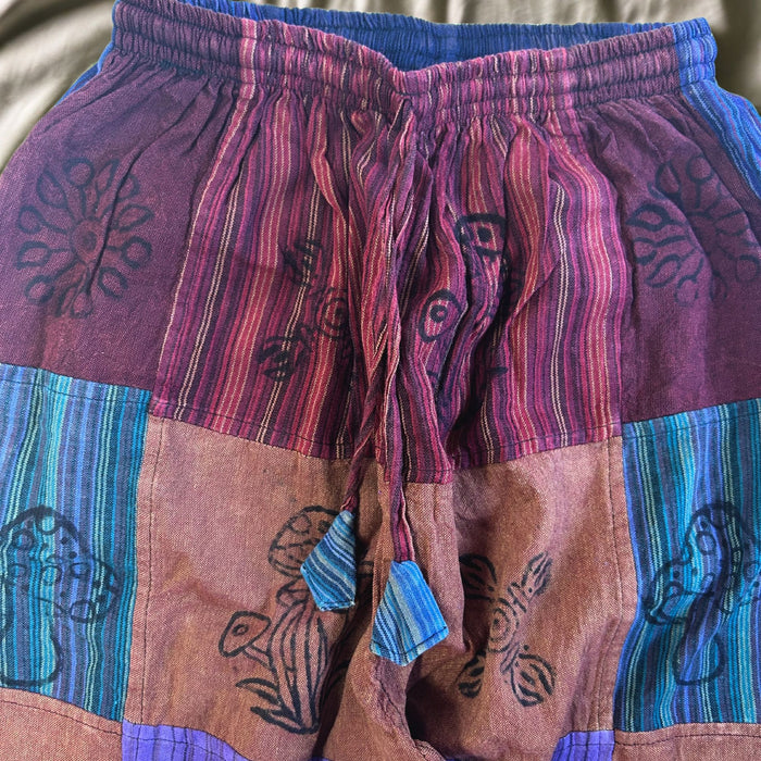 Patchwork Trousers - Purple - S/M