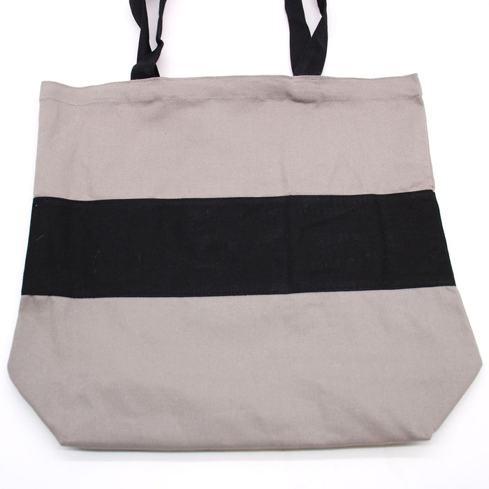 Two Tone Cotton Bag - Grey & Black