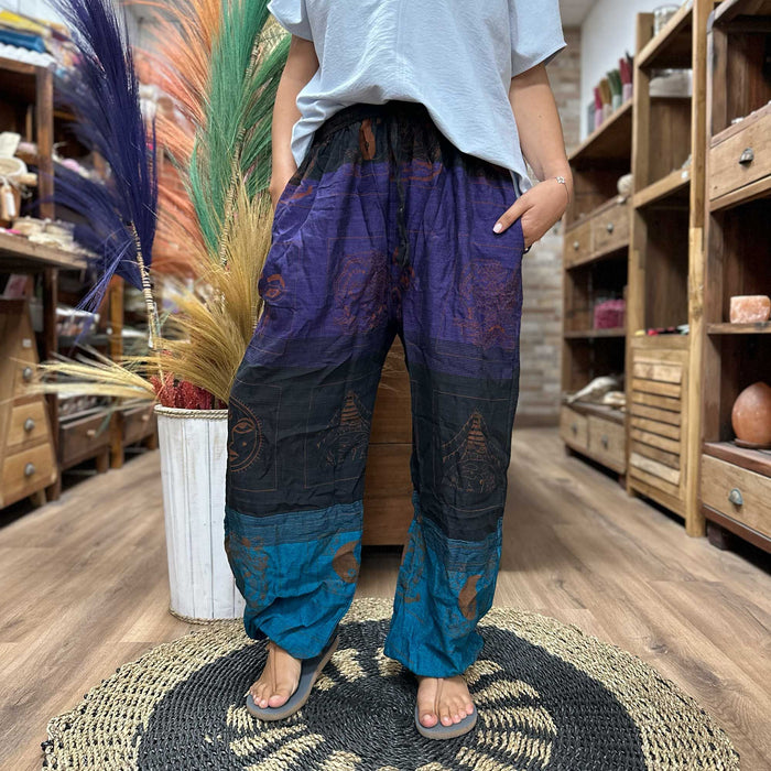 High Cross Yoga & Festival Pants - Himalayan Print, Purple