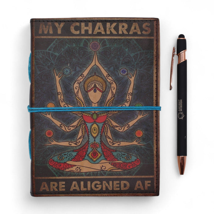 Carnet en cuir imprimé – Mes chakras sont alignés (17,78 cm x 12,7 cm)