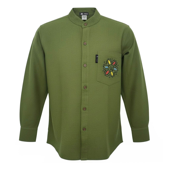 Soft Cotton Kathmandu Shirt - Forest Green (Large)