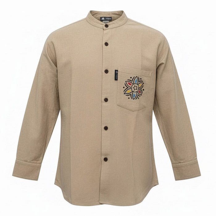 Soft Cotton Kathmandu Shirt - Stone (Large)