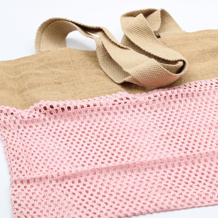 Jute- & Baumwollnetzbeutel – Rose