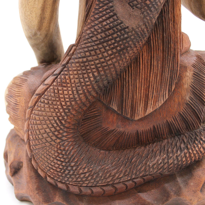 Geschnitzte Shiva-Holzfigur mit Kobra – 50cm