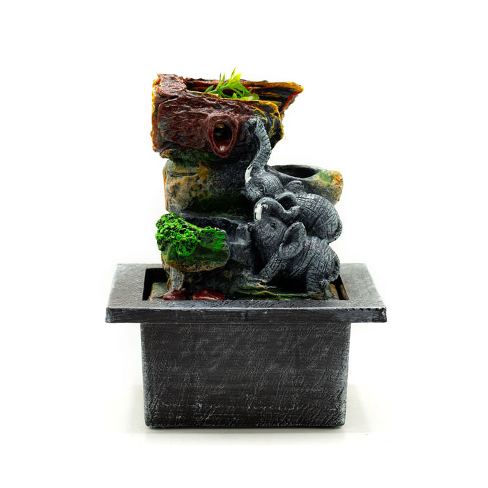 Tabletop Water Feature - Elephants in Love (20cm)