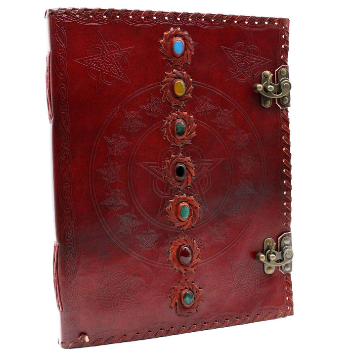Riesiges Lederbuch – 7 Chakren (33 x 25 cm)