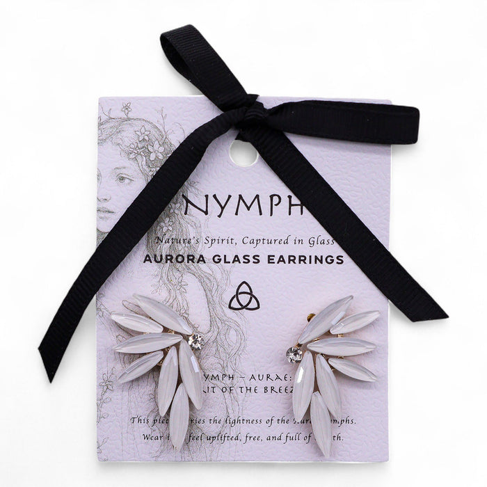 Nymph Aurora Glass Earrings - Fairies, Pearl