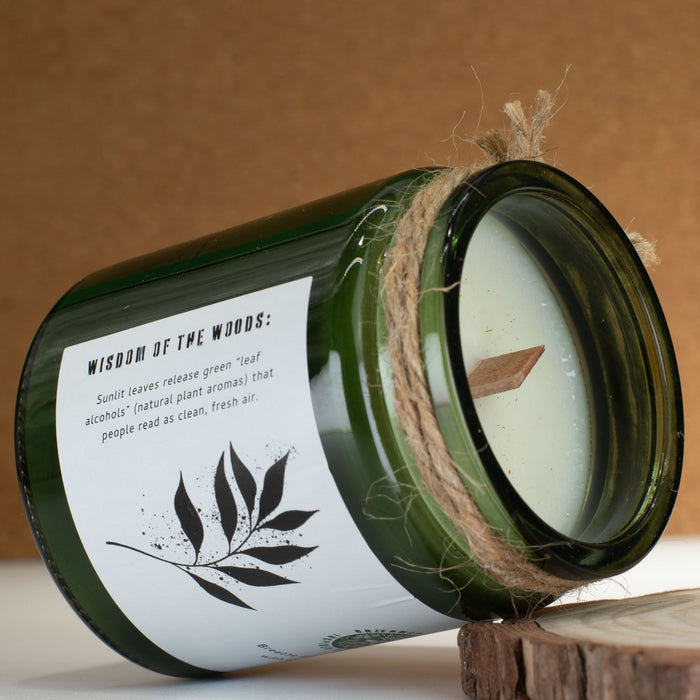 Greenman Woodwick Sojakerze – Leaves & Linen