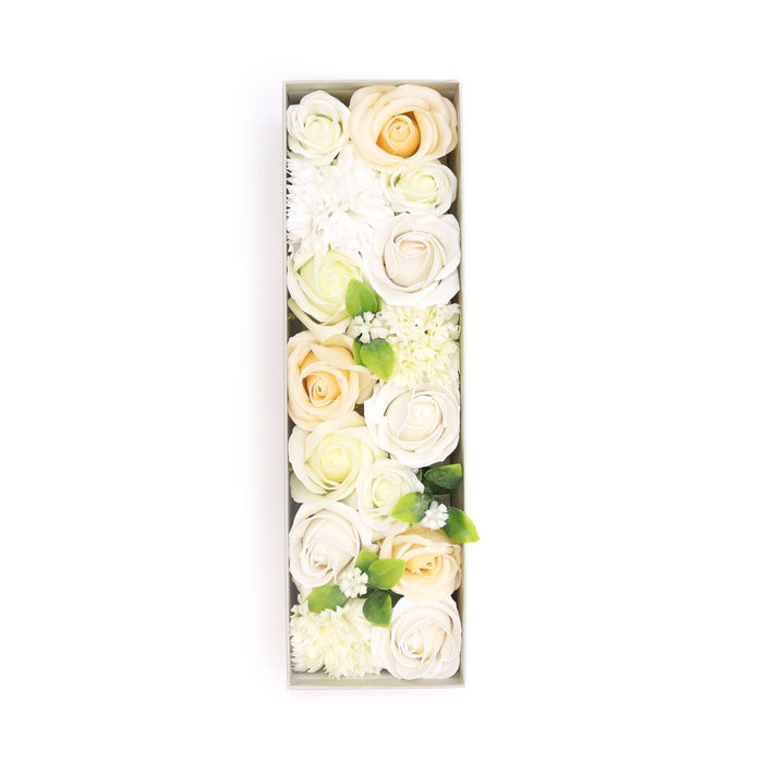 Geschenkbox Seifenblumen – Weiß & Elfenbein – Hochzeitssegen