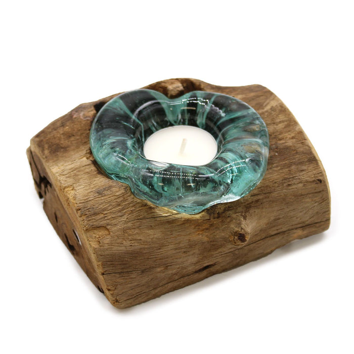 Molton Glass & Gamal Holz – Einzelner Teelichthalter
