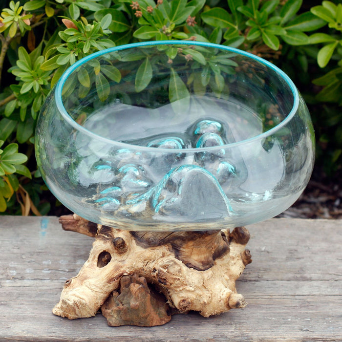 Geschmolzenes Glas auf Gamal-Wurzel – Offene Schale