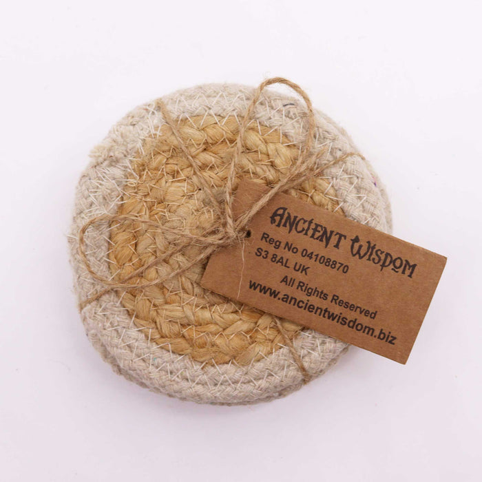 Jute & Cotton Coasters - Ivory, Set of 4