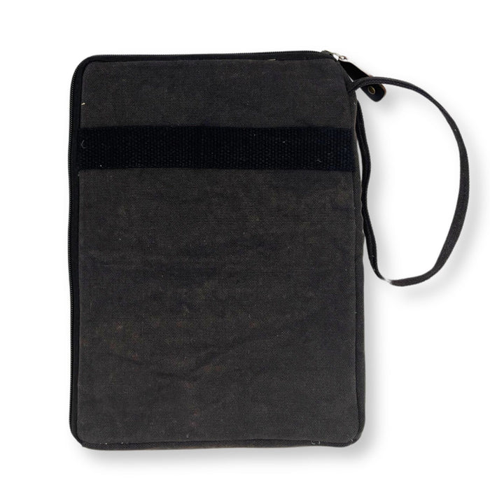 Tablettasche aus Segeltuch – Stonewash Anthrazit