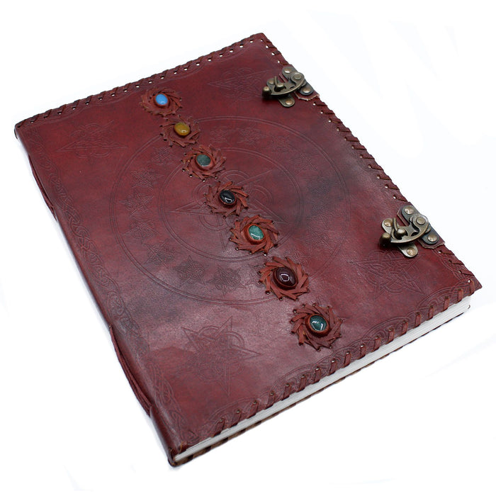 Riesiges Lederbuch – 7 Chakren (33 x 25 cm)