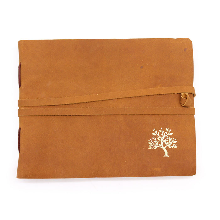 Skizzenbuch aus Leder – Goldener Baum (22,86 cm x 17,78 cm)