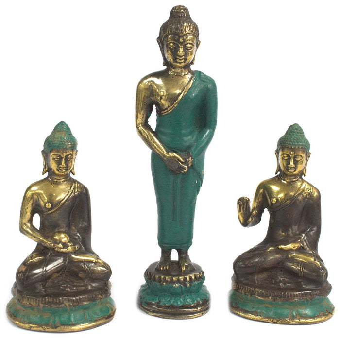 Stehende Buddha-Statue aus Messing, mittelgroß
