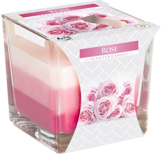 Regenbogen-Kerzenglas – Rose
