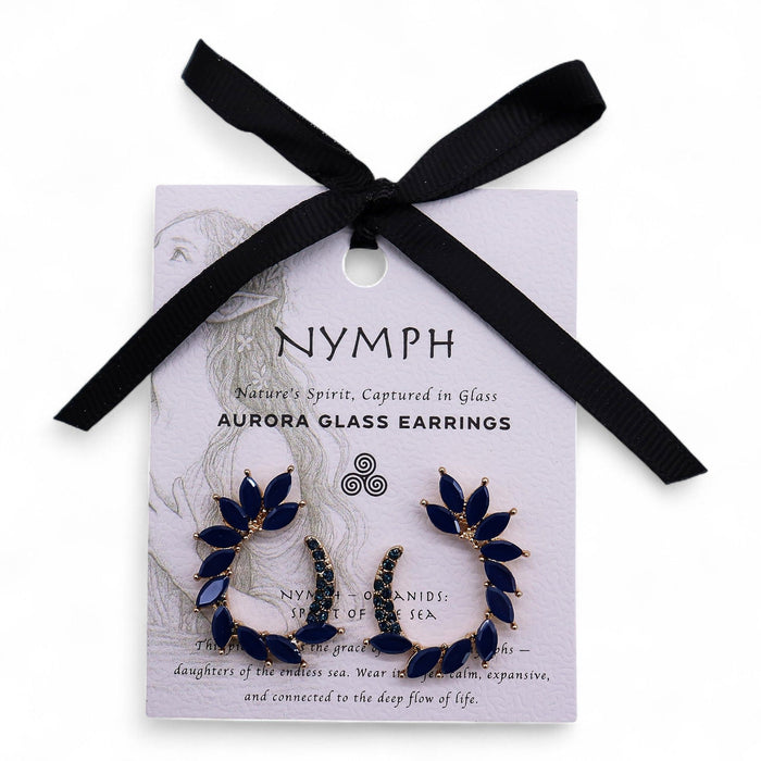 Nymph Aurora Glass Earrings - Loop, Royal Blue