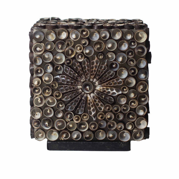 Boho Sea Shell Lamp - Chocolate Twist Cube, 15cm