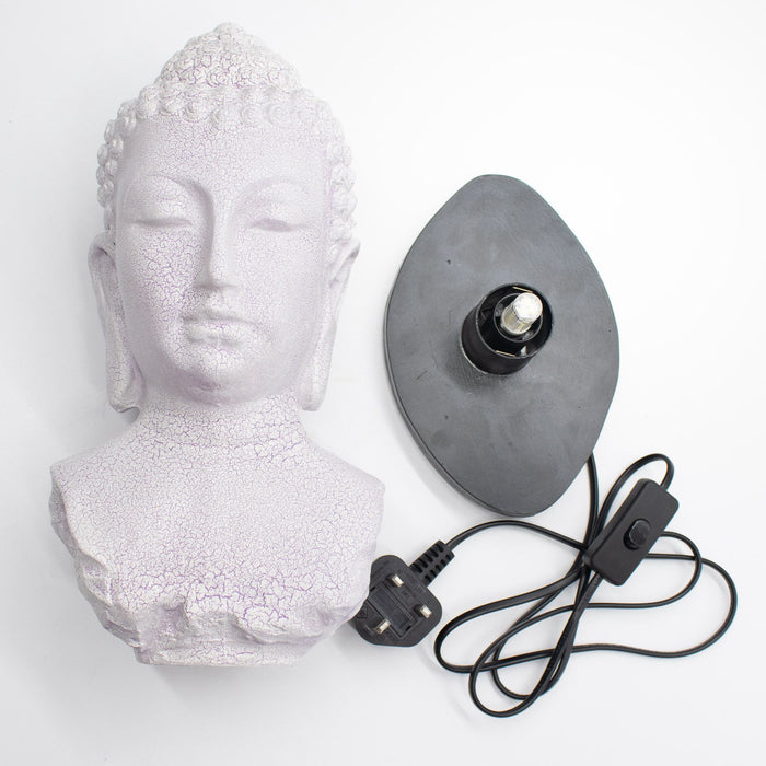 Buddha Glow Lamp - Bust, Lavender Crackle