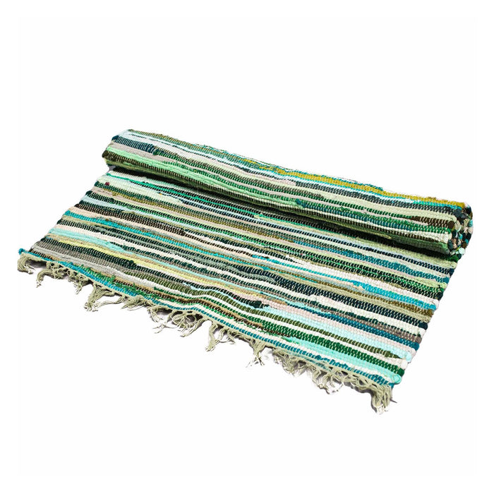 Medium Rag Rug - Natural Greens