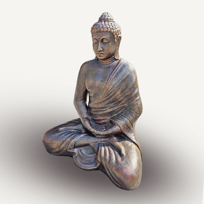 Mittelgroßer bis großer antiker Gold-Buddha in Meditation – 0,9 m