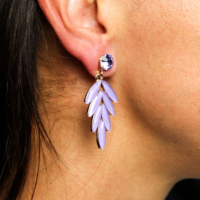 Nymph Aurora Glass Earrings - Fairies, Lavender