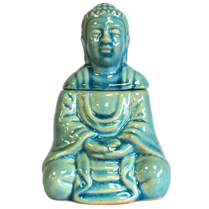 Keramik-Ölbrenner - Sitzender Buddha, Blau