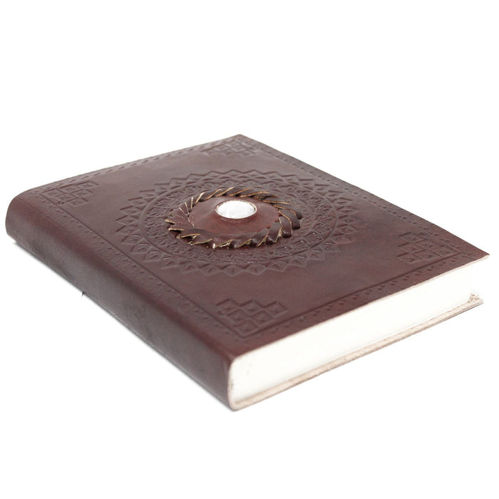 Leder-Notizbuch - Mondstein (18x13cm)