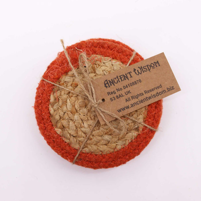 Jute & Cotton Coasters - Clay, Set of 4