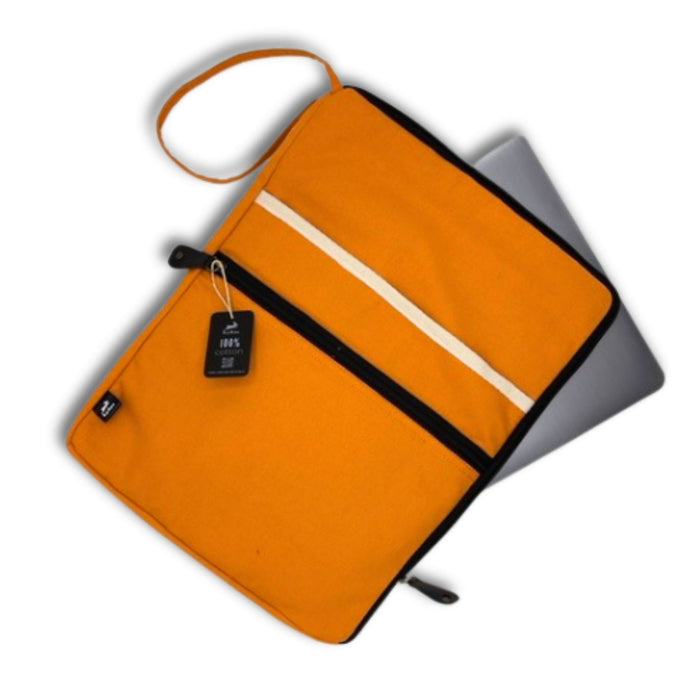 Große Canvas-Laptoptasche – Orange