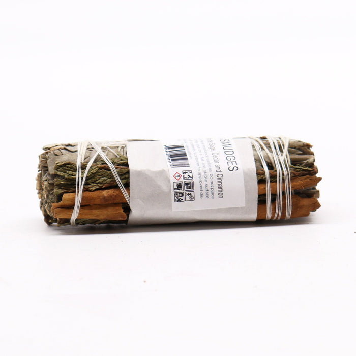 Smudge Stick - White Sage, Cedar & Cinnamon (10cm)