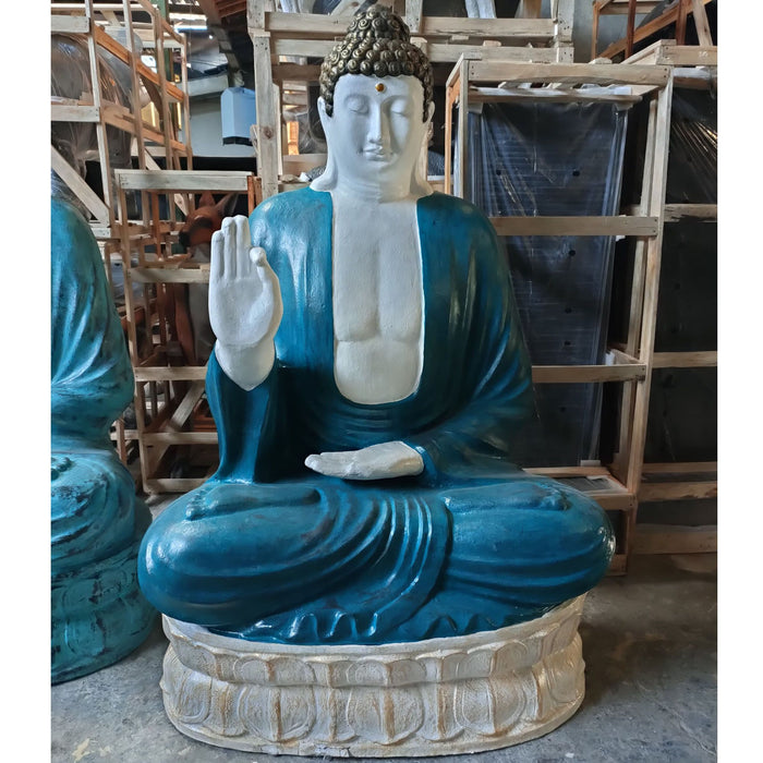 Großer Türkis- & Stein-Buddha, lehrend auf Lotus – 0,96m