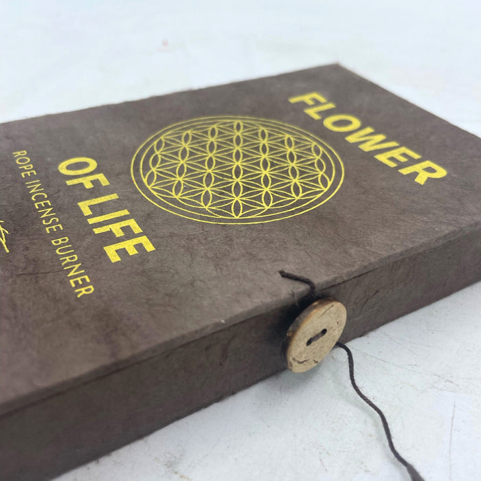Rope Incense & Silver-Plated Holder Set - Flower of Life