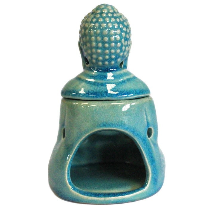 Keramik-Ölbrenner - Sitzender Buddha, Blau