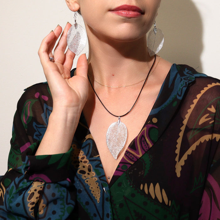 Bravery Leaf Earrings - Silver